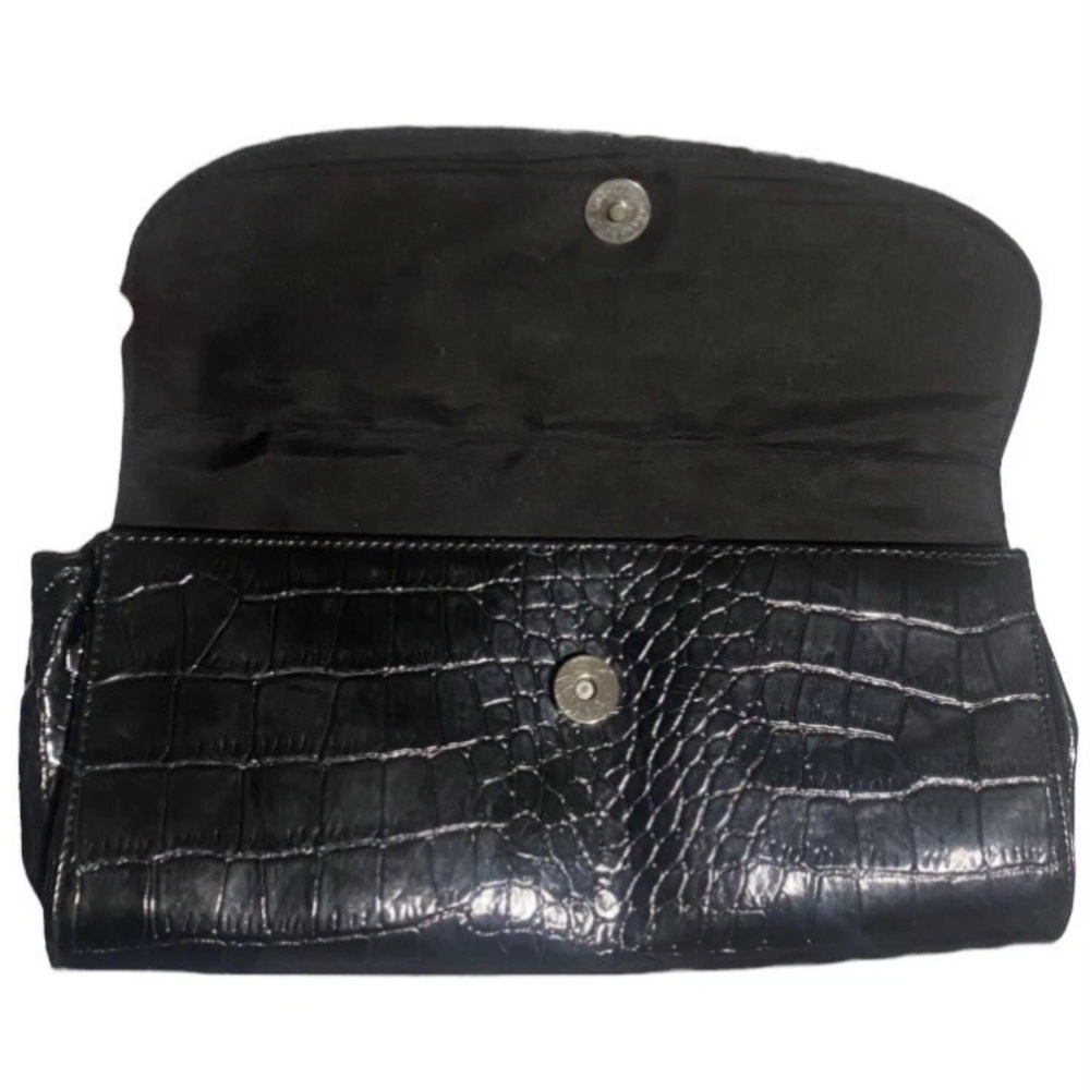 Clutch Purse-Color: Black Animal Print Texture-Size: Approx 11 in x 6 in!!-Vntg